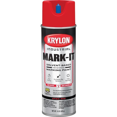 Krylon Mark-It Industrial SB APWA Red Inverted Marking Paint 730208